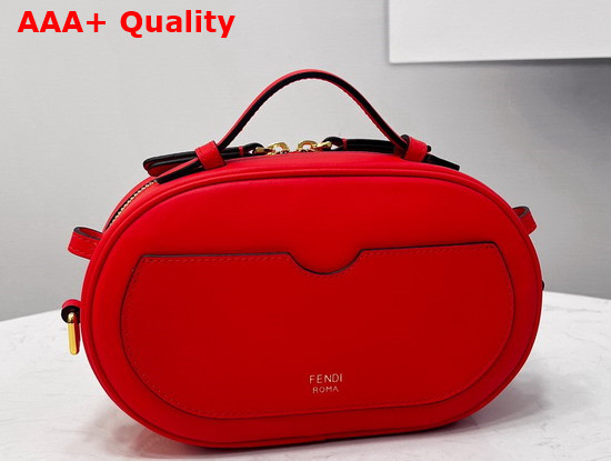 Fendi Mini Camera Case Red Leather and Suede Mini Bag Replica