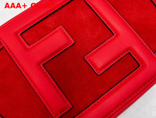 Fendi Mini Camera Case Red Leather and Suede Mini Bag Replica