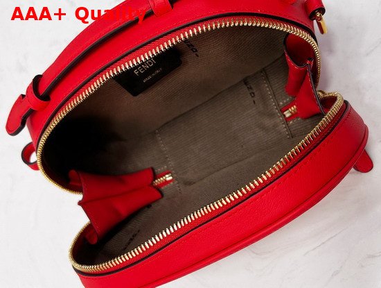 Fendi Mini Camera Case Red Leather and Suede Mini Bag Replica