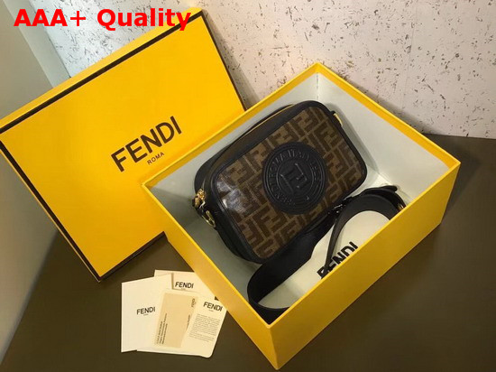 Fendi Mini Camera Case in Glazed Fabric with Fendi Stamp Patches Replica