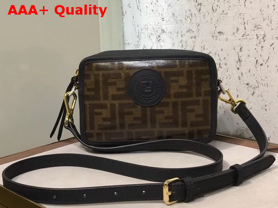 Fendi Mini Camera Case in Glazed Fabric with Fendi Stamp Patches Replica