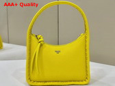 Fendi Mini Fendessence Small Acid Yellow Selleria Bag with 264 Hand Sewn Topstitches Replica