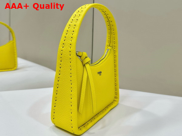 Fendi Mini Fendessence Small Acid Yellow Selleria Bag with 264 Hand Sewn Topstitches Replica