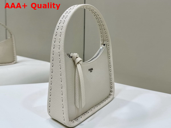 Fendi Mini Fendessence Small Ice White Selleria Bag with 264 Hand Wewn Topstitches Replica