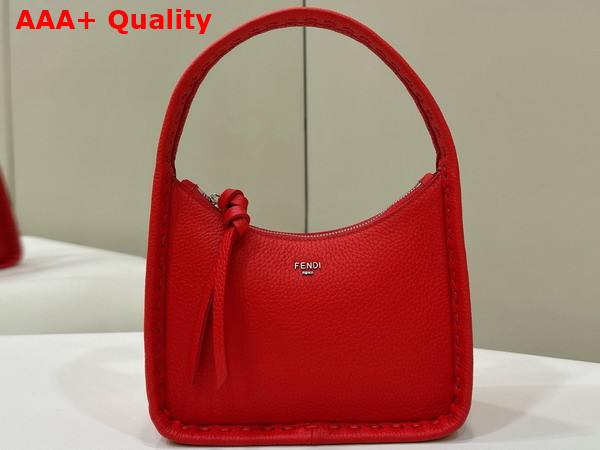 Fendi Mini Fendessence Small Red Selleria Bag with 264 Hand Wewn Topstitches Replica