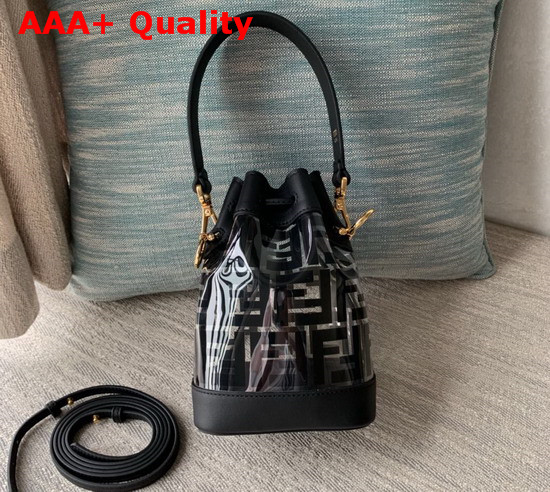 Fendi Mini Mon Tresor Bag PU with Printed FF Motif in Black Replica