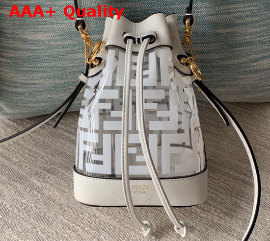 Fendi Mini Mon Tresor Bag PU with Printed FF Motif in White Replica