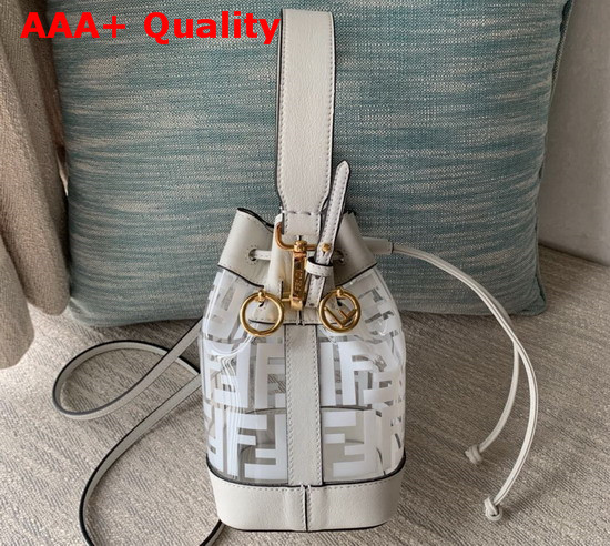 Fendi Mini Mon Tresor Bag PU with Printed FF Motif in White Replica