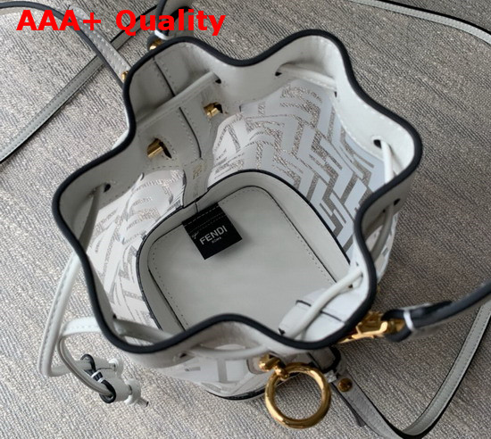 Fendi Mini Mon Tresor Bag PU with Printed FF Motif in White Replica