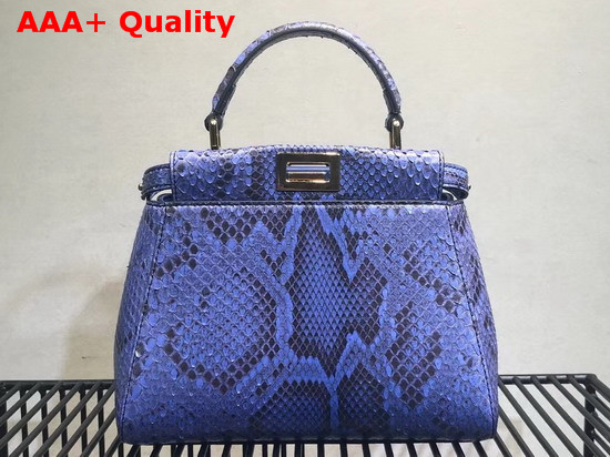 Fendi Mini Peekaboo Handbag Blue Python Replica