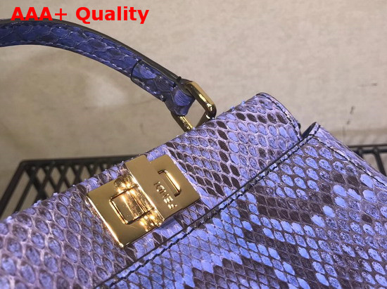 Fendi Mini Peekaboo Handbag Blue Python Replica