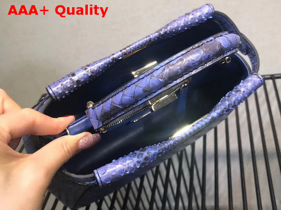 Fendi Mini Peekaboo Handbag Blue Python Replica