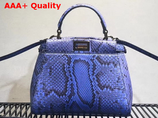 Fendi Mini Peekaboo Handbag Blue Python Replica