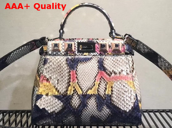 Fendi Mini Peekaboo Handbag Printed Python Replica