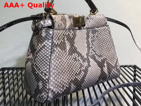 Fendi Mini Peekaboo Handbag White Python Replica