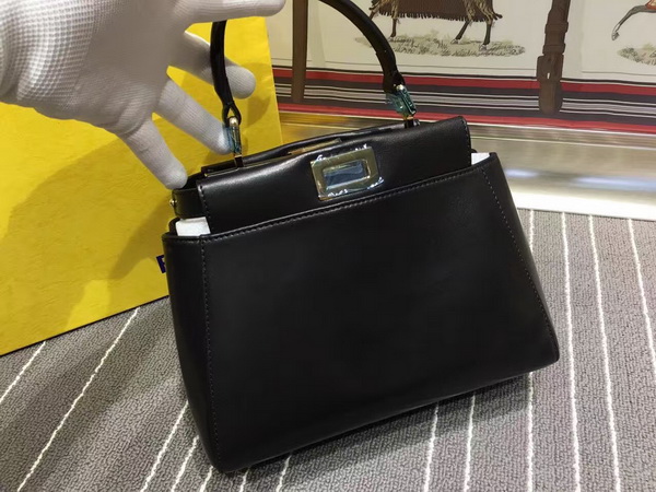 Fendi Mini Peekaboo Handbag in Black Nappa for Sale