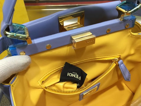 Fendi Mini Peekaboo Handbag in Blue Nappa for Sale