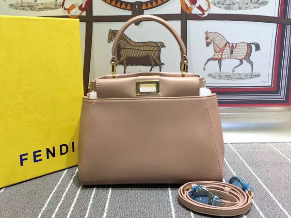 Fendi Mini Peekaboo Handbag in Brown Leather for Sale