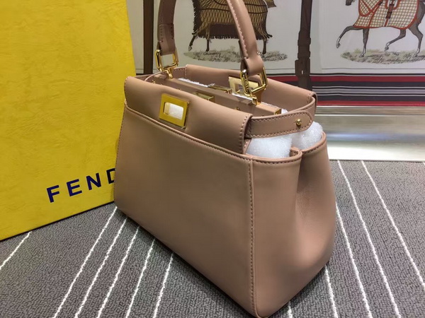 Fendi Mini Peekaboo Handbag in Brown Leather for Sale