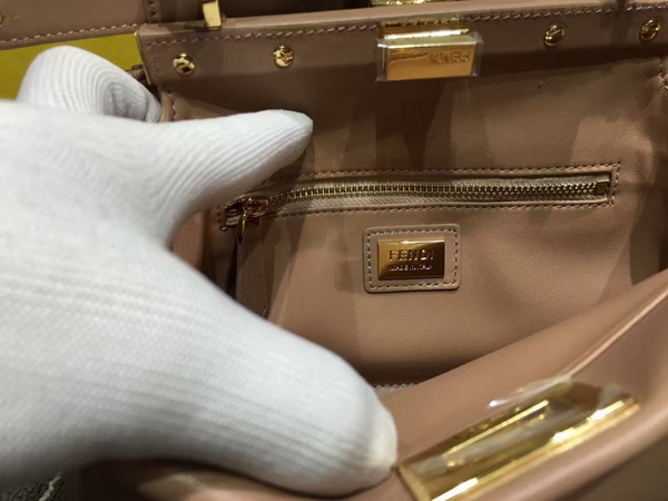 Fendi Mini Peekaboo Handbag in Brown Leather for Sale