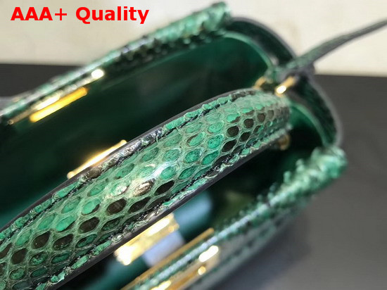 Fendi Mini Peekaboo Handbag in Green Python Replica