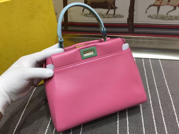 Fendi Mini Peekaboo Handbag in Pink Nappa Leather for Sale