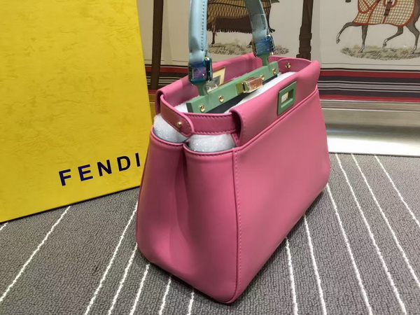 Fendi Mini Peekaboo Handbag in Pink Nappa Leather for Sale