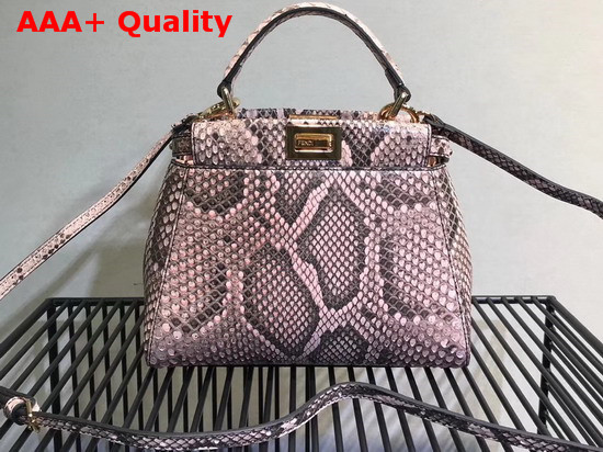 Fendi Mini Peekaboo Handbag in Pink Python Replica