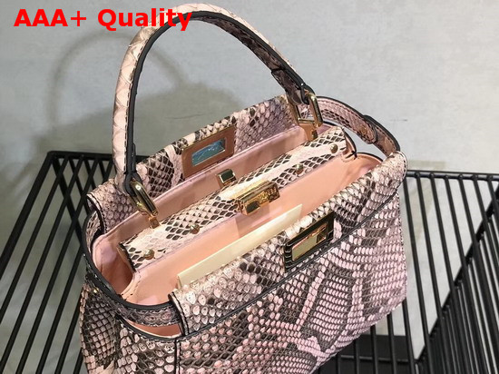 Fendi Mini Peekaboo Handbag in Pink Python Replica