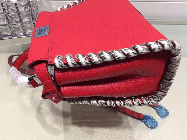 Fendi Mini Peekaboo Red Selleria Handbag Roman Leather For Sale