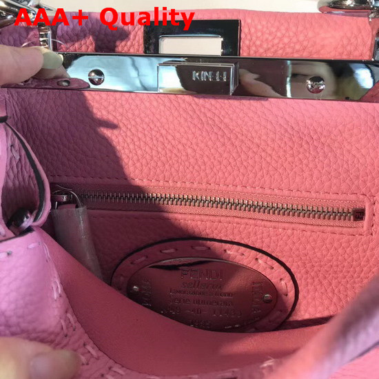 Fendi Mini Peekaboo Selleria Handbag with Python Details Prawn Pink Replica