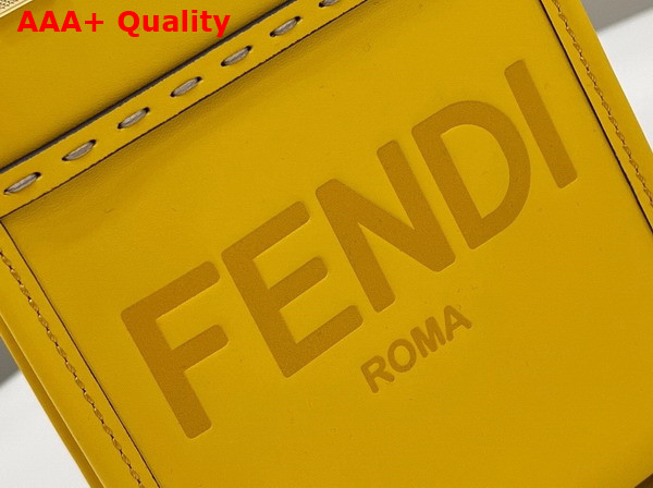 Fendi Mini Sunshine Shopper Bag in Yellow Leather Replica