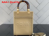 Fendi Mini Sunshine Shopper Beige Leather Mini Bag Replica