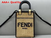 Fendi Mini Sunshine Shopper Braided Straw Mini Bag Replica