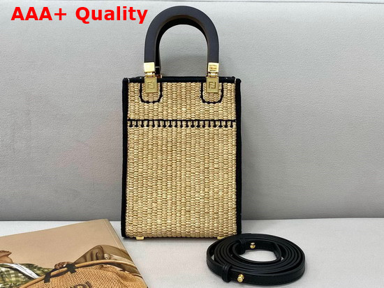 Fendi Mini Sunshine Shopper Braided Straw Mini Bag Replica