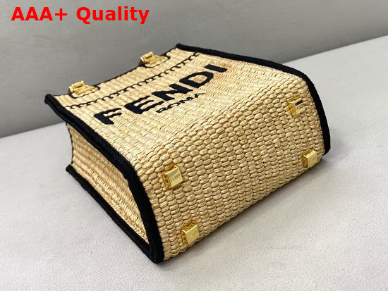 Fendi Mini Sunshine Shopper Braided Straw Mini Bag Replica