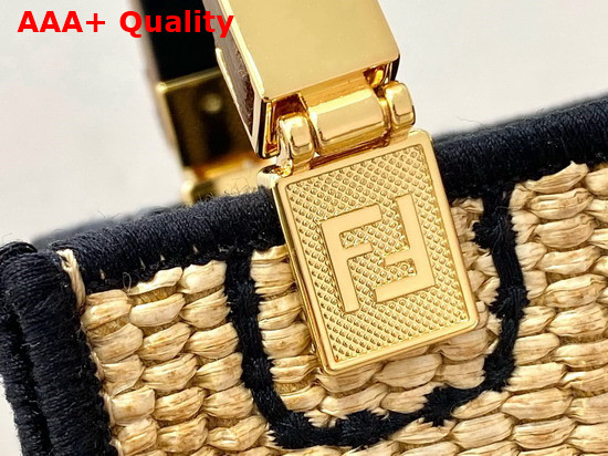 Fendi Mini Sunshine Shopper Braided Straw Mini Bag Replica