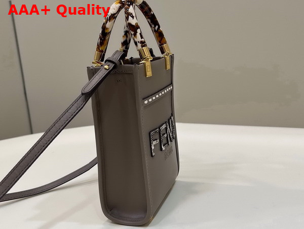 Fendi Mini Sunshine Shopper Gray Leather and Elaphe Mini Bag Replica