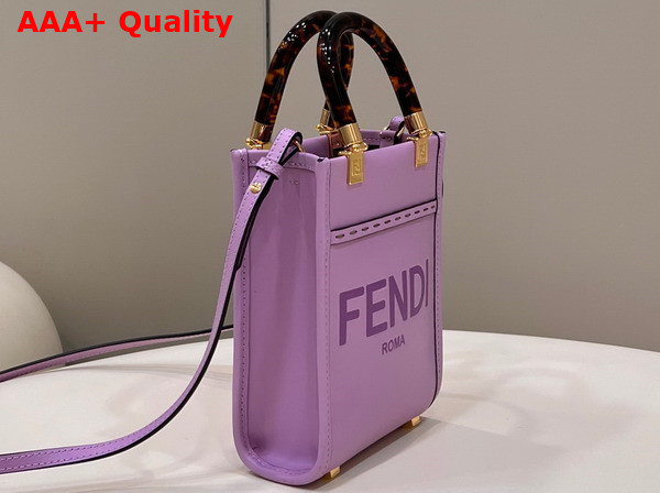 Fendi Mini Sunshine Shopper Lilac Leather Mini Bag Replica