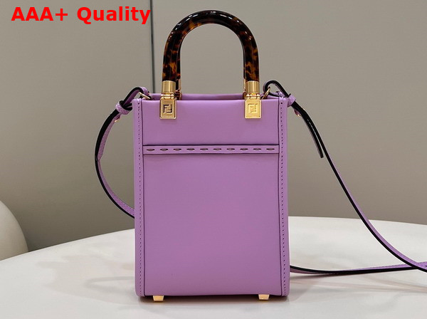 Fendi Mini Sunshine Shopper Lilac Leather Mini Bag Replica