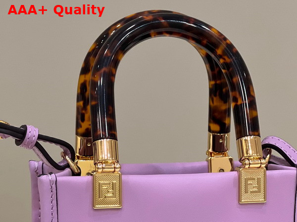 Fendi Mini Sunshine Shopper Lilac Leather Mini Bag Replica