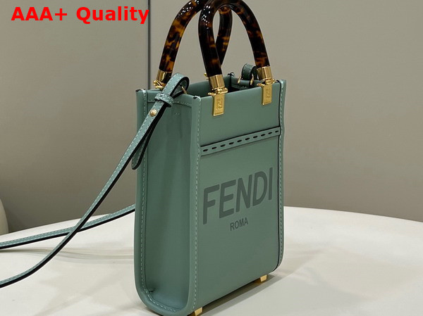 Fendi Mini Sunshine Shopper Mint Green Leather Mini Bag Replica