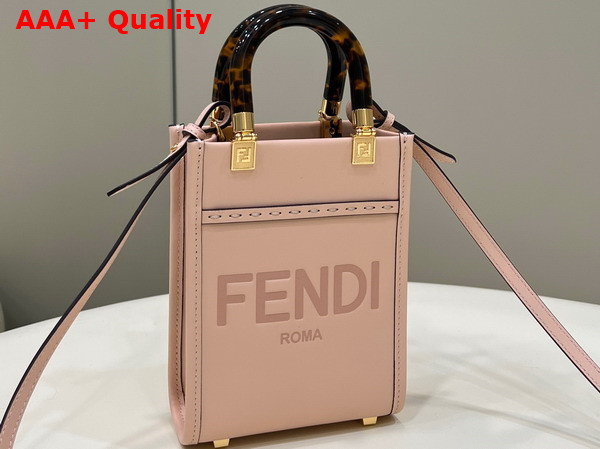 Fendi Mini Sunshine Shopper Pale Pink Leather Mini Bag Replica