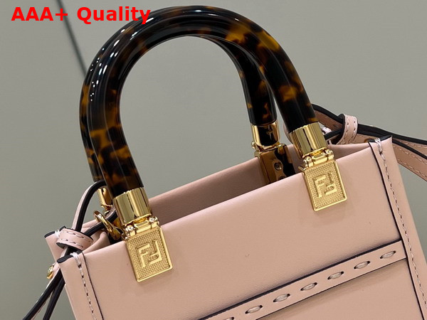 Fendi Mini Sunshine Shopper Pale Pink Leather Mini Bag Replica