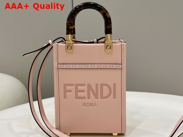 Fendi Mini Sunshine Shopper Pale Pink Leather Mini Bag Replica