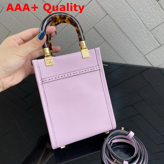 Fendi Mini Sunshine Shopper Pink Leather Mini Bag Replica