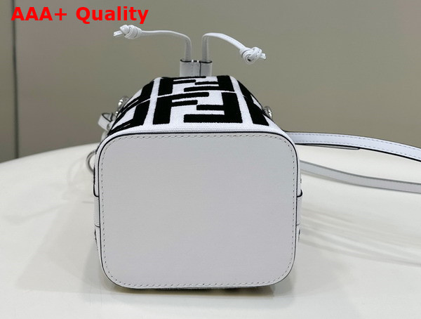 Fendi Mon Tresor Black and White Canvas Mini Bag with FF Embroidery Replica