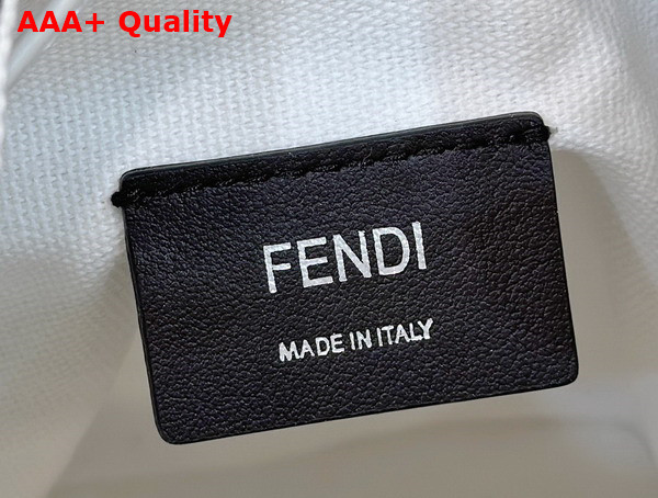 Fendi Mon Tresor Black and White Canvas Mini Bag with FF Embroidery Replica