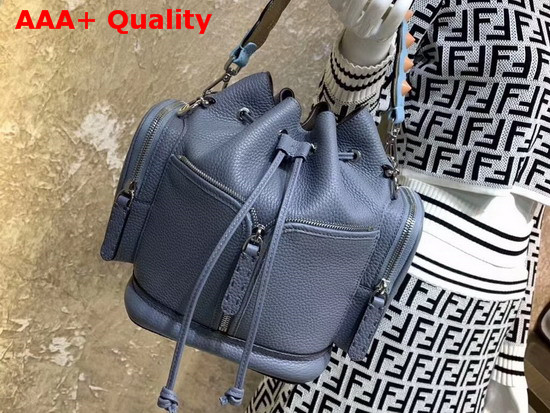 Fendi Mon Tresor Bucket Bag in Light Blue Roman Leather Replica