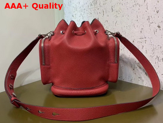 Fendi Mon Tresor Bucket Bag in Red Roman Leather Replica